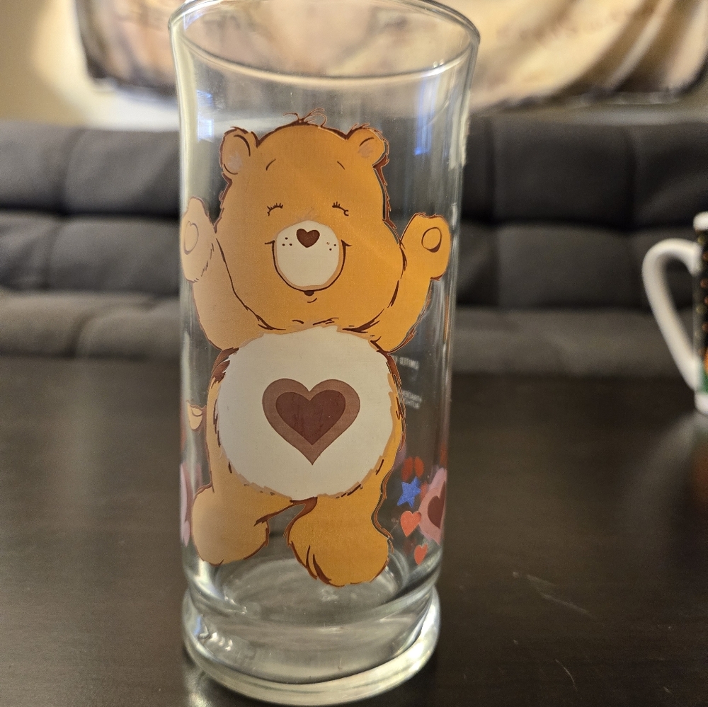 Care Bears Tenderheart Bear Glass Pizza Hut Limited Edition Collector Vtg 1983